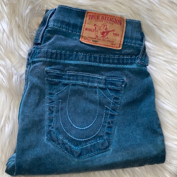 True Religion Jeans Truey Trousers Denim Casey Super Skinny QT Blue Waist 27 - Picture 1 of 8